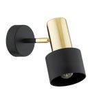 Argon DORIA kinkiet 1 pł. 1x15W (max) czarny struktura elementy mosiądzowane 4265