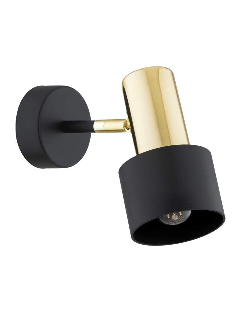 Argon DORIA kinkiet 1 pł. 1x15W (max) czarny struktura elementy mosiądzowane 4265