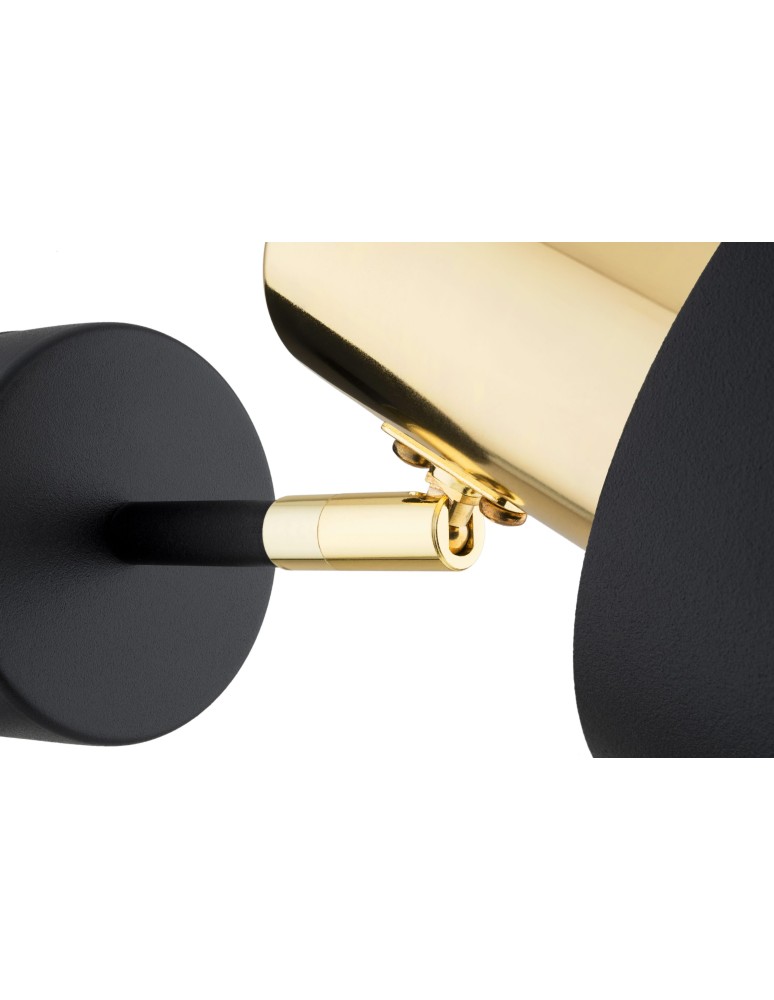 Argon DORIA kinkiet 1 pł. 1x15W (max) czarny struktura elementy mosiądzowane 4265