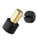 Argon DORIA kinkiet 1 pł. 1x15W (max) czarny struktura elementy mosiądzowane 4265