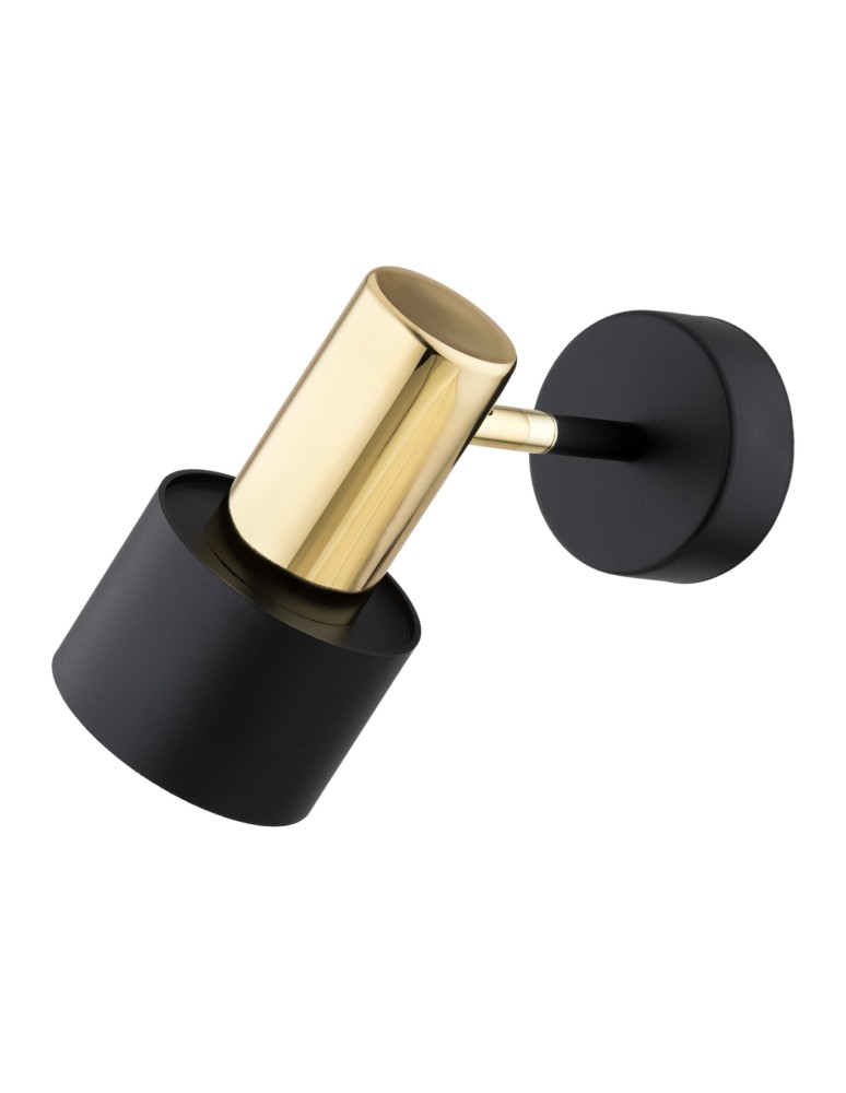 Argon DORIA kinkiet 1 pł. 1x15W (max) czarny struktura elementy mosiądzowane 4265