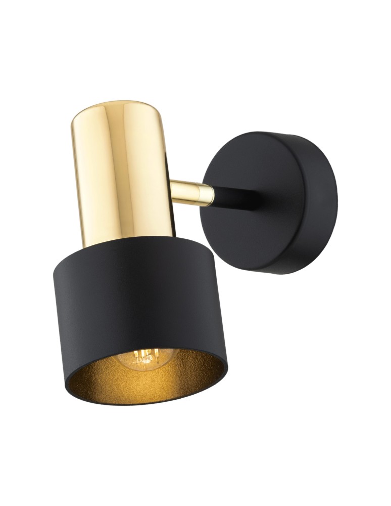 Argon DORIA kinkiet 1 pł. 1x15W (max) czarny struktura elementy mosiądzowane 4265