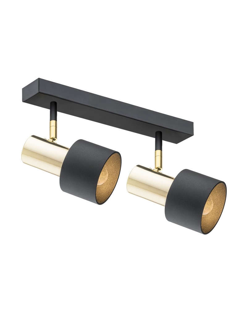 Adjustable ceiling lamps - spots - Argon DORIA plafond 2 fl. 2x15W (max) black structure brass 925 - product kolory-swiatla.pl 1