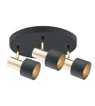 Adjustable ceiling lamps - spots - Argon DORIA plafond 3 fl. 3x15W (max) black structure brass 6006 - product 1