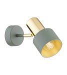 Argon DORIA kinkiet 1 pł. 1x15W (max) szałwia struktura elementy mosiądzowane 4315