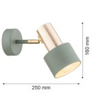 Wall lamps - Argon DORIA wall lamp 1 pł. 1x15W (max) sage structure brass elements 4315 - product 11