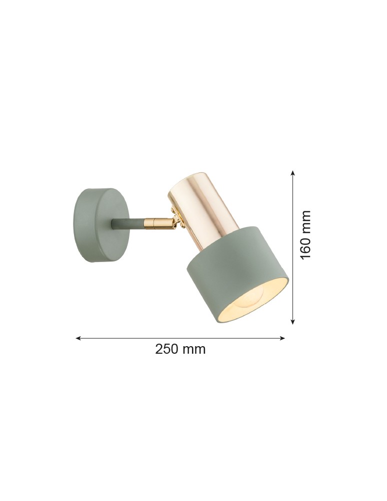 Wall lamps - Argon DORIA wall lamp 1 pł. 1x15W (max) sage structure brass elements 4315 - product kolory-swiatla.pl 11