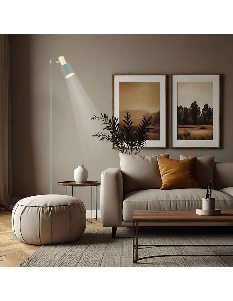 Floor lamps for reading - Argon DORIA floor lamp 1 pł. 1x15W (max) sage structure brass elements 4271 - product kolory-swiatla.pl 3