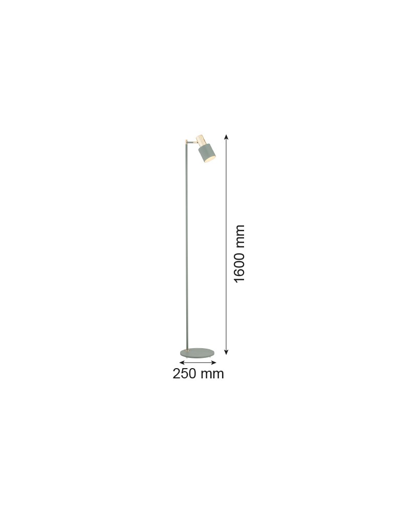 Floor lamps for reading - Argon DORIA floor lamp 1 pł. 1x15W (max) sage structure brass elements 4271 - product kolory-swiatla.pl 4