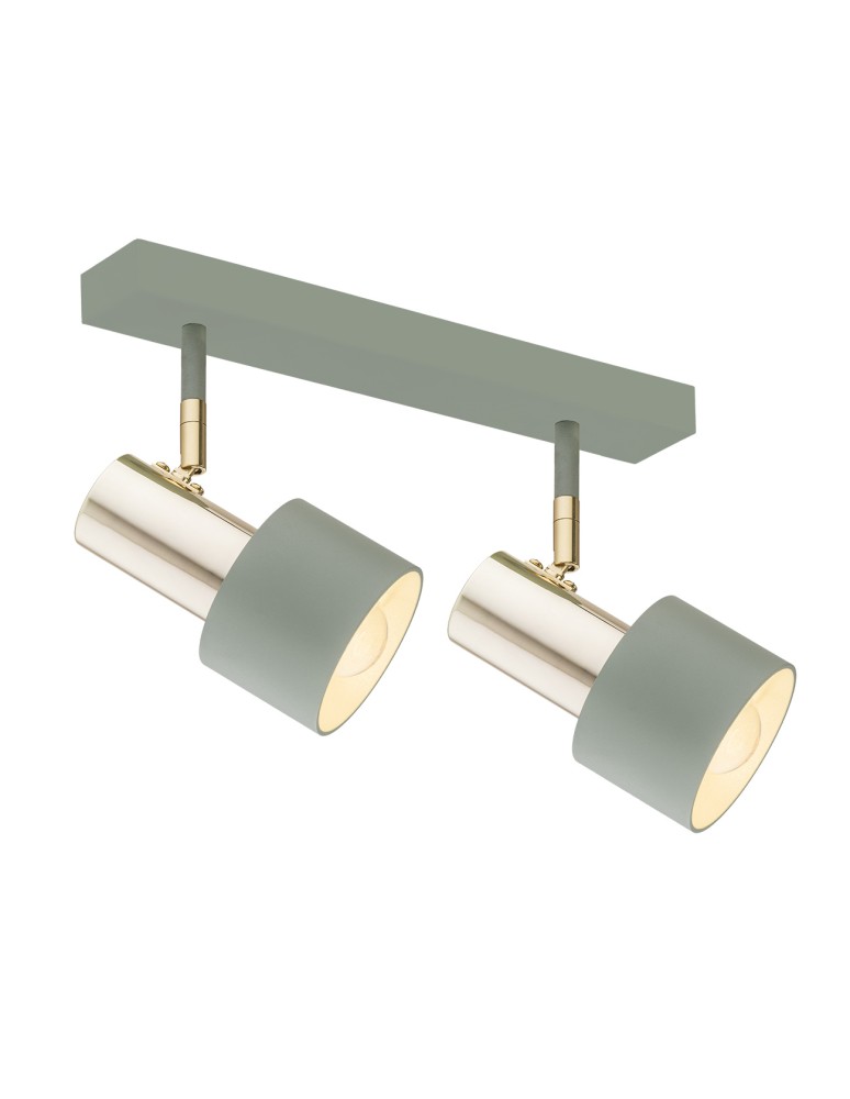 Adjustable ceiling lamps - spots - Argon DORIA plafond 2 fl. 2x15W (max) sage structure brass elements 926 - product kolory-swiatla.pl 1
