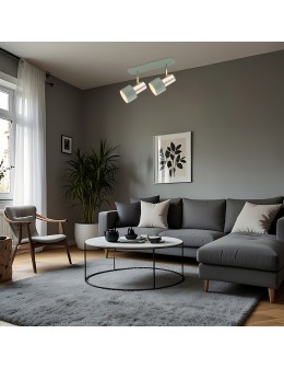 Argon DORIA plafon 2 pł. 2x15W (max) szałwia struktura elementy mosiądzowane 926 - produkt 2