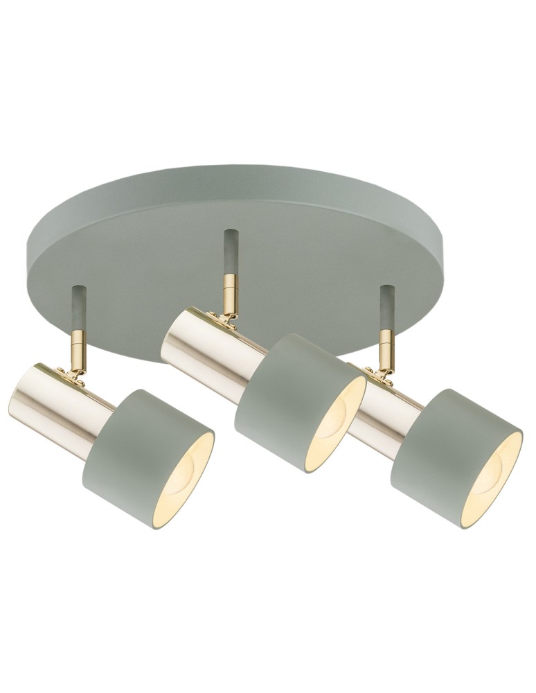 Adjustable ceiling lamps - spots - Argon DORIA plafond 3 fl. 3x15W (max) sage structure brass elements 6007 - product kolory-swiatla.pl 1