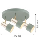 Adjustable ceiling lamps - spots - Argon DORIA plafond 3 fl. 3x15W (max) sage structure brass elements 6007 - product 2