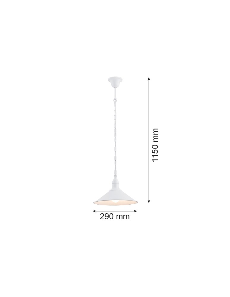 Industrial pendant lamps - Argon ERBA pendant lamp 1 pł. 1x15W (max) white mat 630 - product kolory-swiatla.pl 2