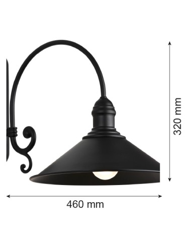 Argon ERBA kinkiet 1 pł. 1x15W (max) czarny mat 633 - produkt 2