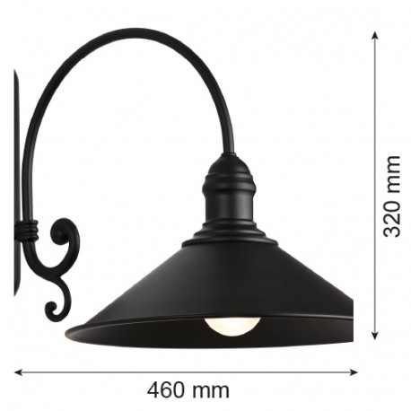 Argon ERBA kinkiet 1 pł. 1x15W (max) czarny mat 633