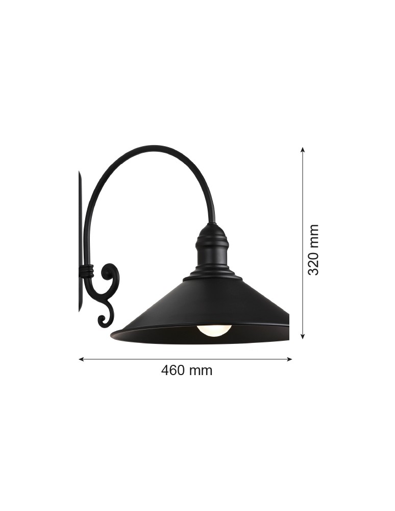 Retro wall lamps - Argon ERBA wall lamp 1 pł. 1x15W (max) matte black 633 - product kolory-swiatla.pl 2