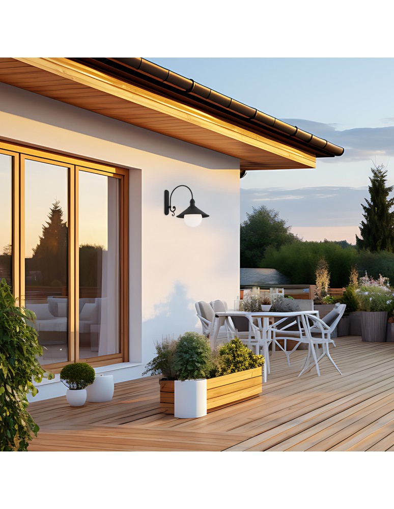 Argon ERBA BIS kinkiet 1 pł. 1x15W (max) czarny struktura IP44 3286