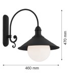 Argon ERBA BIS kinkiet 1 pł. 1x15W (max) czarny struktura IP44 3286