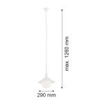 Industrial pendant lamps - Argon ERBA BIS 1-fl. pendant lamp 1x15W (max) white structure IP44 3296 - product 3
