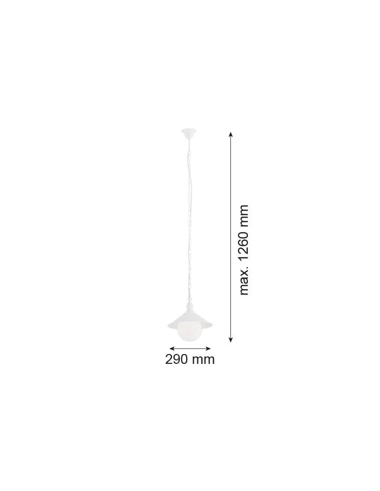 Industrial pendant lamps - Argon ERBA BIS 1-fl. pendant lamp 1x15W (max) white structure IP44 3296 - product kolory-swiatla.pl 3