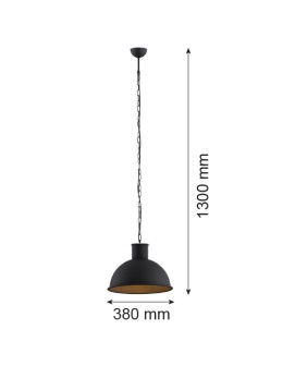 Argon EUFRAT lampa wisząca 1 pł. 1x15W (max) czarny struktura 3191 - produkt 2