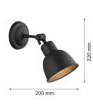 Loft wall lamps - industrial - Argon EUFRAT wall lamp 1 pł. 1x15W (max) black structure 3185 - product 9
