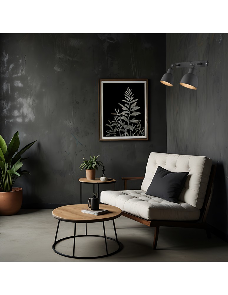 Loft wall lamps - industrial - Argon EUFRAT wall lamp 2 pł. 2x15W (max) black structure 679 - product kolory-swiatla.pl 2