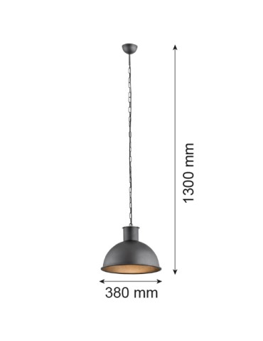 Argon EUFRAT 1-fl. pendant lamp 1x15W (max) anthracite structure 3192 - product 2