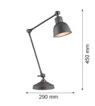 Desk lamps - Argon EUFRAT 1-fl. desk lamp 1x15W (max) anthracite structure 3195 - product 2