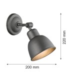 Loft wall lamps - industrial - Argon EUFRAT wall lamp 1 pł. 1x15W (max) anthracite structure 3183 - product 2