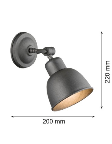 Argon EUFRAT wall lamp 1 pł. 1x15W (max) anthracite structure 3183 - product 2