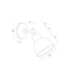 Loft wall lamps - industrial - Argon EUFRAT wall lamp 1 pł. 1x15W (max) anthracite structure 3183 - product 3