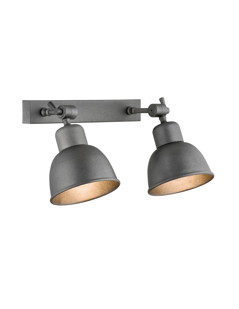 Loft wall lamps - industrial - Argon EUFRAT wall lamp 2 pł. 2x15W (max) anthracite structure 677 - product kolory-swiatla.pl 1