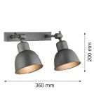 Loft wall lamps - industrial - Argon EUFRAT wall lamp 2 pł. 2x15W (max) anthracite structure 677 - product 2