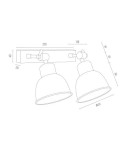 Loft wall lamps - industrial - Argon EUFRAT wall lamp 2 pł. 2x15W (max) anthracite structure 677 - product 3