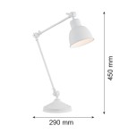Desk lamps - Argon EUFRAT 1-fl. desk lamp 1x15W (max) white structure 3194 - product 3