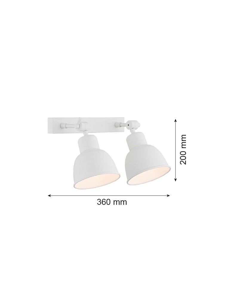 Loft wall lamps - industrial - Argon EUFRAT wall lamp 2 pł. 2x15W (max) white structure 676 - product kolory-swiatla.pl 2
