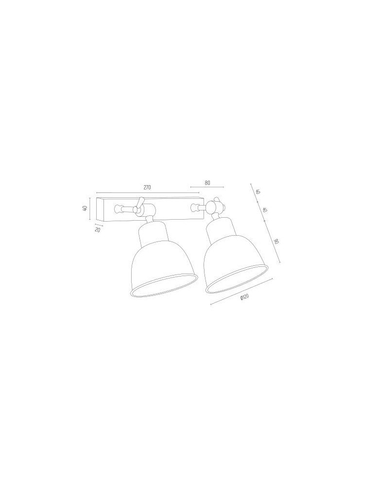 Loft wall lamps - industrial - Argon EUFRAT wall lamp 2 pł. 2x15W (max) white structure 676 - product kolory-swiatla.pl 3