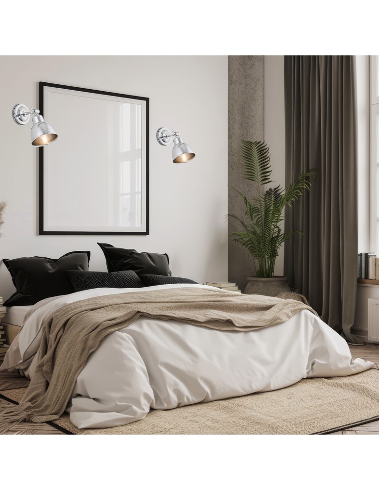 Loft wall lamps - industrial - Argon EUFRAT wall lamp 1 pł. 1x15W (max) brushed chrome 3172 - product kolory-swiatla.pl 2