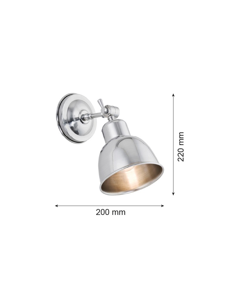 Loft wall lamps - industrial - Argon EUFRAT wall lamp 1 pł. 1x15W (max) brushed chrome 3172 - product kolory-swiatla.pl 3