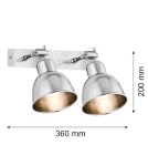 Loft wall lamps - industrial - Argon EUFRAT wall lamp 2 pł. 2x15W (max) brushed chrome 671 - product 2