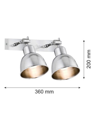 Argon EUFRAT wall lamp 2 pł. 2x15W (max) brushed chrome 671 - product 2