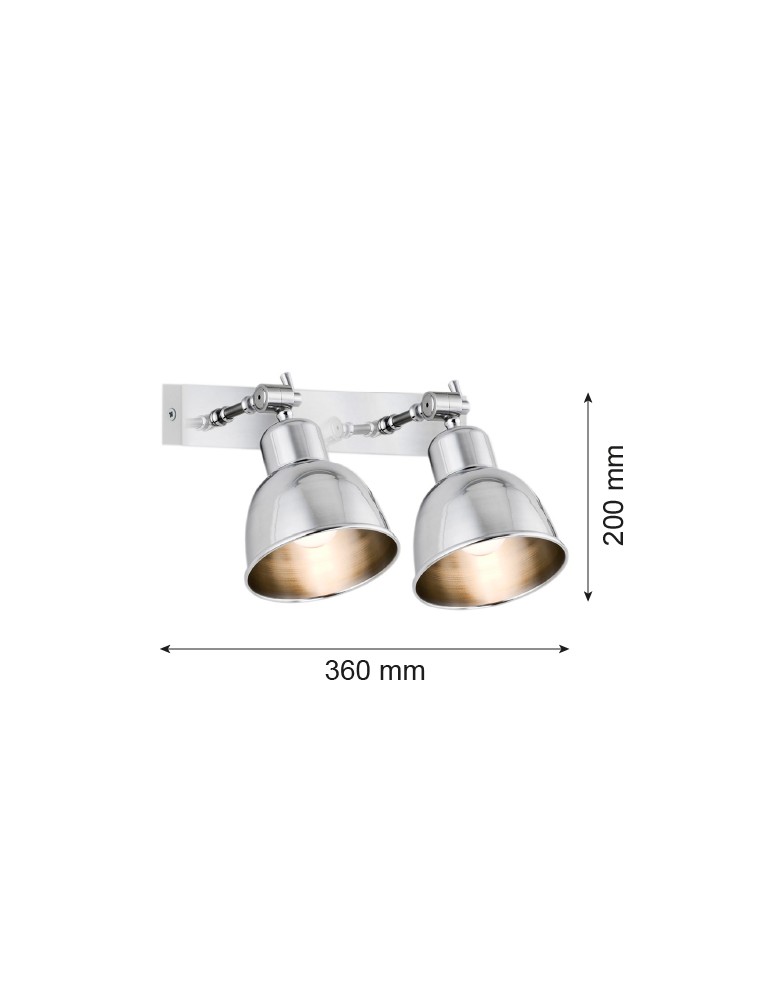Loft wall lamps - industrial - Argon EUFRAT wall lamp 2 pł. 2x15W (max) brushed chrome 671 - product kolory-swiatla.pl 2