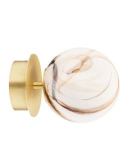 Argon FABIO 8453 kinkiet / plafon 1 pł., klosz biało-brązowy (marmurek), elementy mosiądz szkło, mosiądz