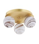 Ceiling lamps spheres - Argon FABIO 6290 3-fl. plafond (circle), white and brown (marble) lampshades, brass glass elements, brass - product 2