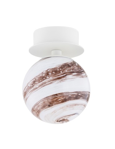 Argon FABIO 8454 wall lamp / plafond 1 pł., white-brown (marble) lampshade, white glass cream elements, lacquered steel - product 2