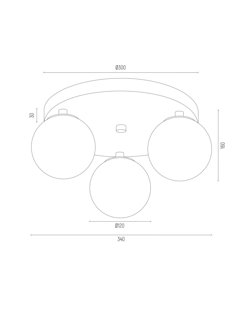 Ceiling lamps spheres - Argon FABIO 6291 3-fl. plafond (circle), white and brown (marble) lampshades, white glass cream elements, lacquered steel - product kolory-swiatla.pl 6