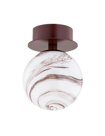Argon FABIO 8455 wall lamp / plafond 1 pł., white and brown (marble) lampshade, chocolate brown glass elements, lacquered... - product 2