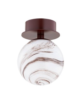 Argon FABIO 8455 kinkiet / plafon 1 pł., klosz biało-brązowy (marmurek), elementy czekoladowe brązowe szkło, stal lakierowa - produkt 2